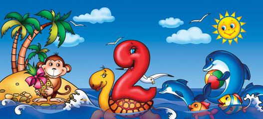 Greeting card happy birthday-2 years