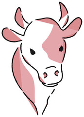 手描き風　牛のイラスト