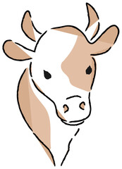 手描き風　牛のイラスト