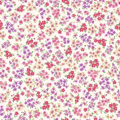 Foto op Plexiglas Bloemenmotief Hand getekende kleurrijke bloemen. Vector naadloos patroon