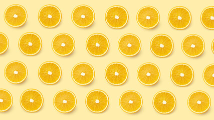 Seamless pattern with orange slices