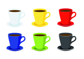 coffee cup on saucer on white background illustration vector