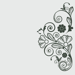 vector vintage floral  background with decorative flowers for design