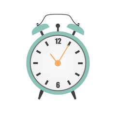 Flat Red Clock Alarm Watch Vector Illustration. EPS10