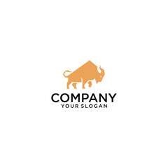 Bull flat vector logo. Scalable and editable.
