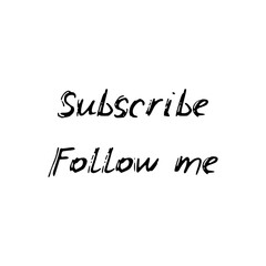 Subscribe, follow me. Black text, calligraphy, lettering, doodle by hand isolated on white background Card banner design. Vector