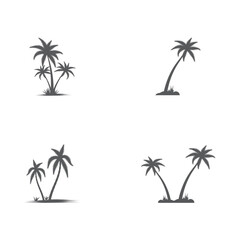 Set Palm tree summer logo template