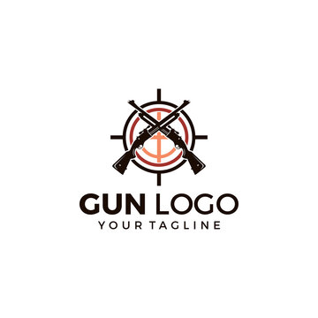 Gun Logo Template. Military and Weapon Logo Design vector illustration