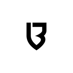 initial letter B logo and shield design template