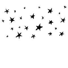 magic tale card banner poster design abstract sky stars, simple Nature doodle lines scandinavian style background grunge texture. Nursery decor trend of the season, black isolated on white. Vector