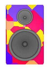 Bunte Lautsprecher Box, Freisteller © Michael Rosskothen