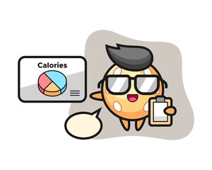Sesame ball cartoon as a dietitian