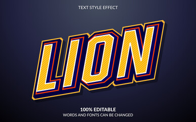 Editable Text Effect, Lion Esport Text Style
