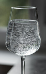 
glass of mineral water with bubbles