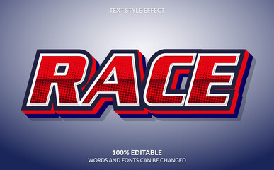 Editable Text Effect, Race Text Style