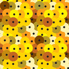 Round sequins seamless pattern bright background, golden metallic pink, gold glitter, abstract geometric design fashion print trend of the season Can be used Gift wrap fabrics wallpapers. Vector