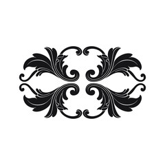 Fototapeta premium Vintage Ornament Element in baroque style with filigree and floral engrave the best situated for create frame, border, banner. It's hand drawn foliage swirl like victorian or damask design arabesque.
