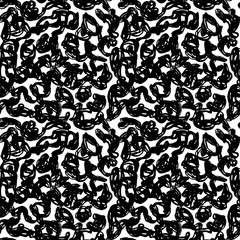 Seamless pattern black white leopard panther fur design, abstract simple lines scandinavian style background grunge texture. trend of the season. Can be used for Gift wrap fabrics, wallpapers. Vector