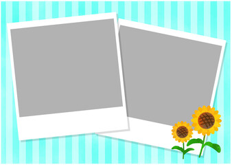 Sunflower and stripes background / vector