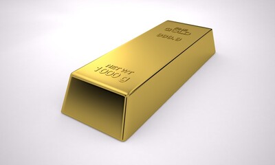 Bullion Sterling Gold, Pure Gold, Wealth, 3D Render