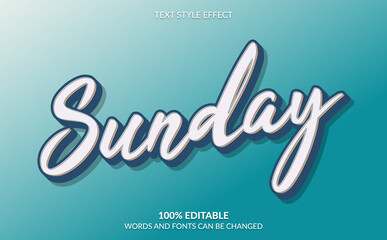 Editable Text Effect, Stylish Sunday Text Style
