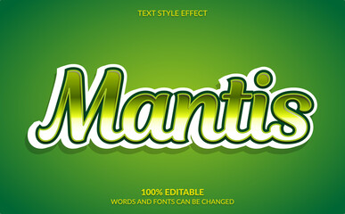 Editable Text Effect, Green Mantis Text Style