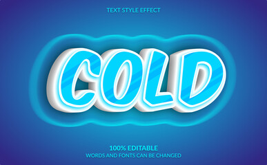 Editable Text Effect, Cold Blue Text Style