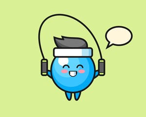 Gum ball cartoon with skipping rope
