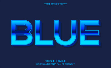 Editable Text Effect, Strong Bold Blue Text Style