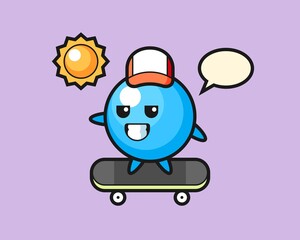Fototapeta premium Gum ball cartoon ride a skateboard