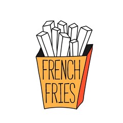 French fries. In the orange box.