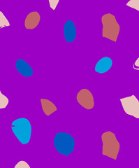 Minimal trendy terrazzo design in neon vibrant 8bit colors. Retro inspired venetian Italian pattern imitation. Trendy color palette, pebble shapes, cut stones, concrete swatch background texture.