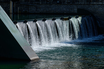 A small dam in a country in northern Italy