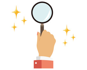 虫眼鏡でグラフを拡大するベクターイラスト ルーペのアイコン 矢印 株価上昇 景気 Wall Mural Nisi