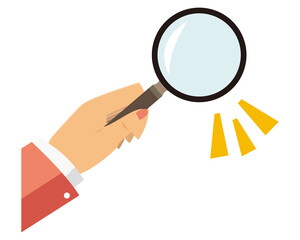 虫眼鏡を手に持ったベクターイラスト ルーペのアイコン Wall Mural Nisi