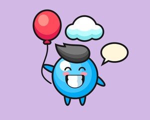 Gum ball cartoon is playing balloon