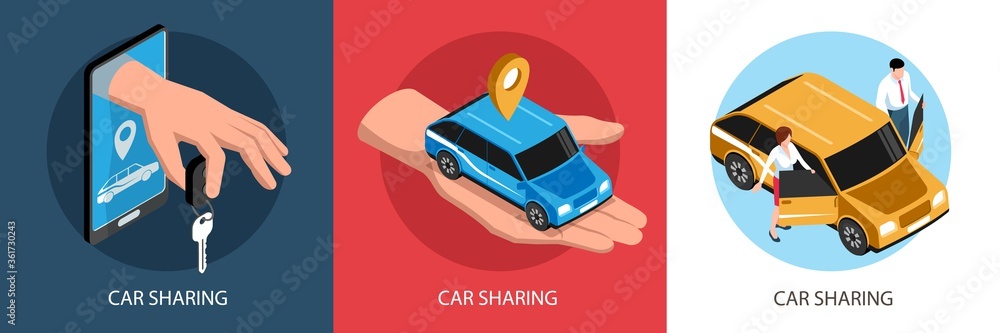 Wall mural Car Sharing Design Concept