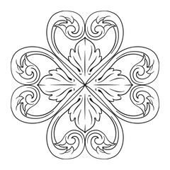 Vintage Ornament Element in baroque style with filigree and floral engrave the best situated for create frame, border, banner. It's hand drawn foliage swirl like victorian or damask design arabesque.