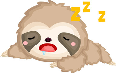 A vector of a cute sleeping sloth © Inkley