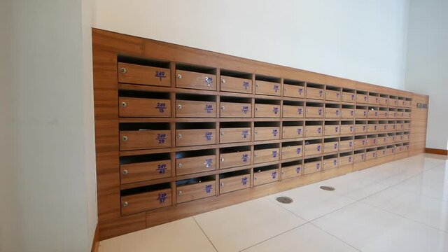 Simple and Stylish Wooden Apartment Mailboxes