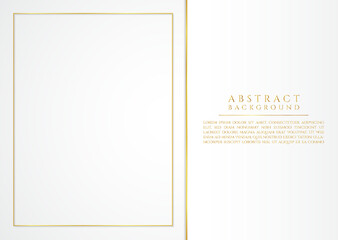 Luxury white background abstract gold style square frame with space for content
