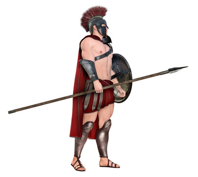 Spartanischer Krieger aus dem antiken Griechenland, Freisteller