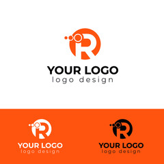 R letter logo design modern logotype vector template