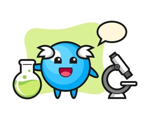 Gum ball cartoon as a scientist