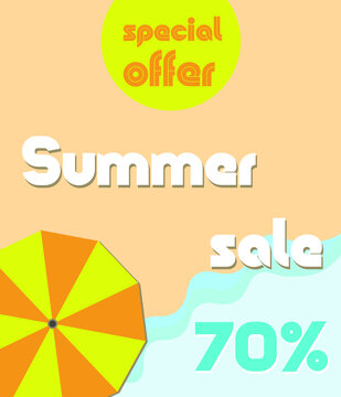 hot summer time sales offer banner poster
