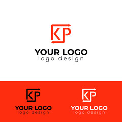 KP logo design modern and minimal letter logo vector template