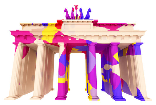 Brandenburger Tor in Farben, Freisteller