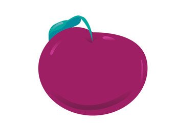 Apple fruit in cartoon style isolated. Vector illustration.