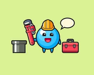 Fototapeta premium Gum ball cartoon as a plumber
