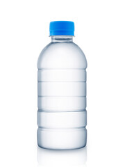 Empty water bottle on white background